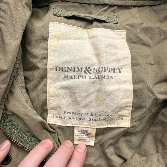 Denim & Supply Ralph Lauren Military Field Jacket Womens XS Beaded Embroidery - Picture 2 of 13